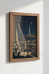 Paris Eiffel Tower Night View Balcony Art | Bedroom Decor | Romantic Aesthetic Poster