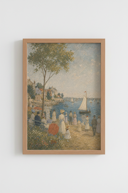 Seaside impressionism Wall Art Print | Living Room Decor | Pastel Coastal Poster