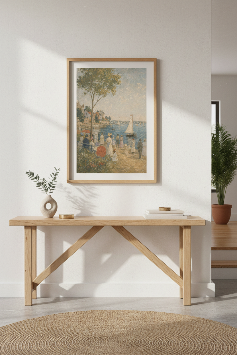 Seaside impressionism Wall Art Print | Living Room Decor | Pastel Coastal Poster