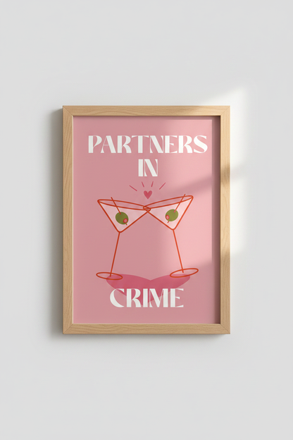 Cocktail wall art | Bold pink graphic, Modern living room decor