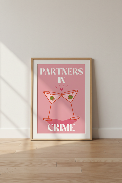 Cocktail wall art | Bold pink graphic, Modern living room decor