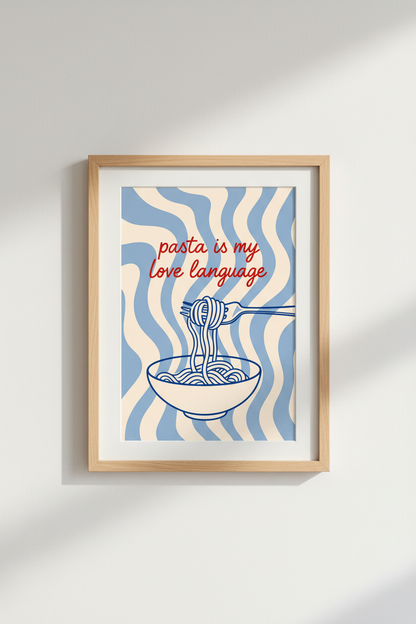 Retro Pasta Wall Art Print | Kitchen Decor | Danish Pastel Aesthetic Poster