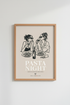 Pasta Night Poster | Minimal Line Art, Warm Beige Wall Decor