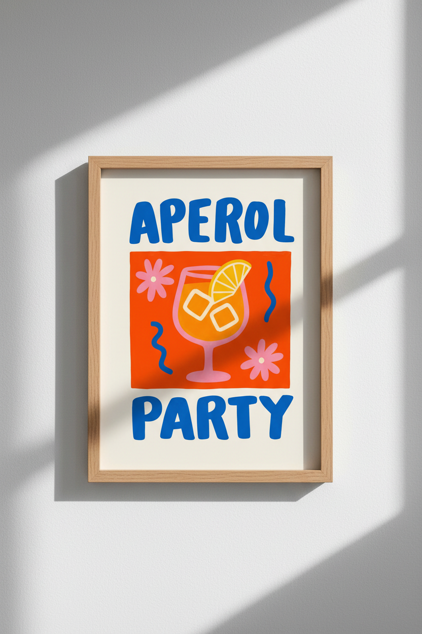 Cocktail Wall Art | Bright Pop Colors, Living Room Decor