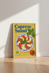 Caprese Salad Italian Food Wall Art | Kitchen Decor | Colorful Retro Poster