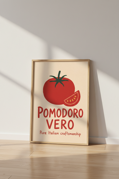 Minimalist Tomato Wall Art Print | Living Room Decor | Retro Poster