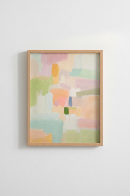 Pastel wall art | Abstract color blocks, Living Room Decor | Serene Poster