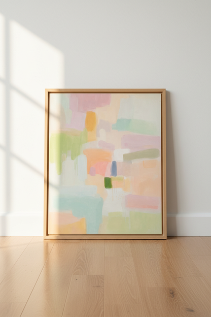 Pastel wall art | Abstract color blocks, Living Room Decor | Serene Poster