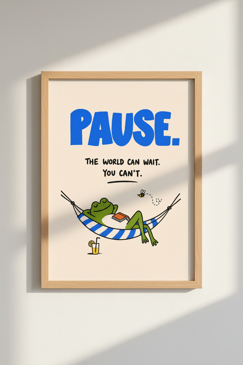 Cute Frog Wall Art | Whimsical, Playful Tone | Living Room Decor