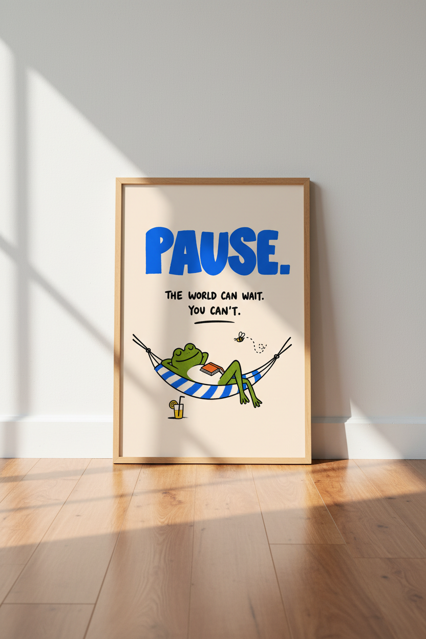Cute Frog Wall Art | Whimsical, Playful Tone | Living Room Decor