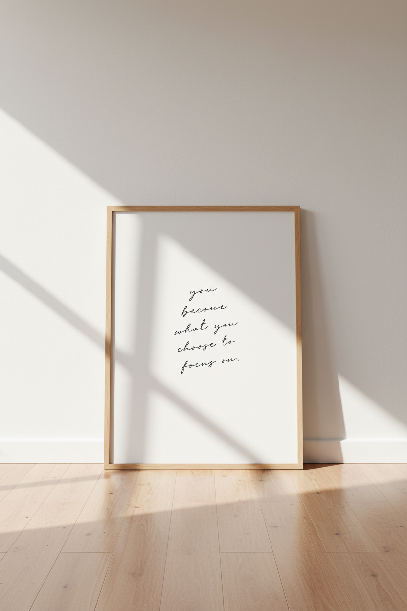 Script Quote Print | Minimalist Motivational Text, Home Office Wall Decor