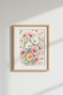 Pastel Wildflower Print | Floral Watercolor Garden, Soft Pink Botanical Wall Art Poster