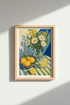 Lemon and Daisy Wall Art Print | Mediterranean Kitchen Decor | Sunny Citrus Poster