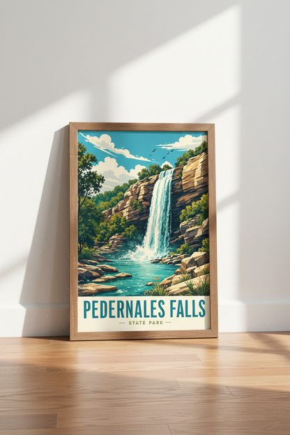 Pedernales Falls Wall Art | Texas Landscape Poster, State Park Decor