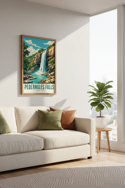 Pedernales Falls Wall Art | Texas Landscape Poster, State Park Decor