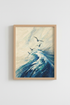 Ocean Wave Art | Watercolor Blues, Sea Vibe Decor | Living Room Poster