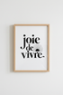 Joie de Vivre Wall Art Print | French Quote Decor | Minimalist Typography Poster