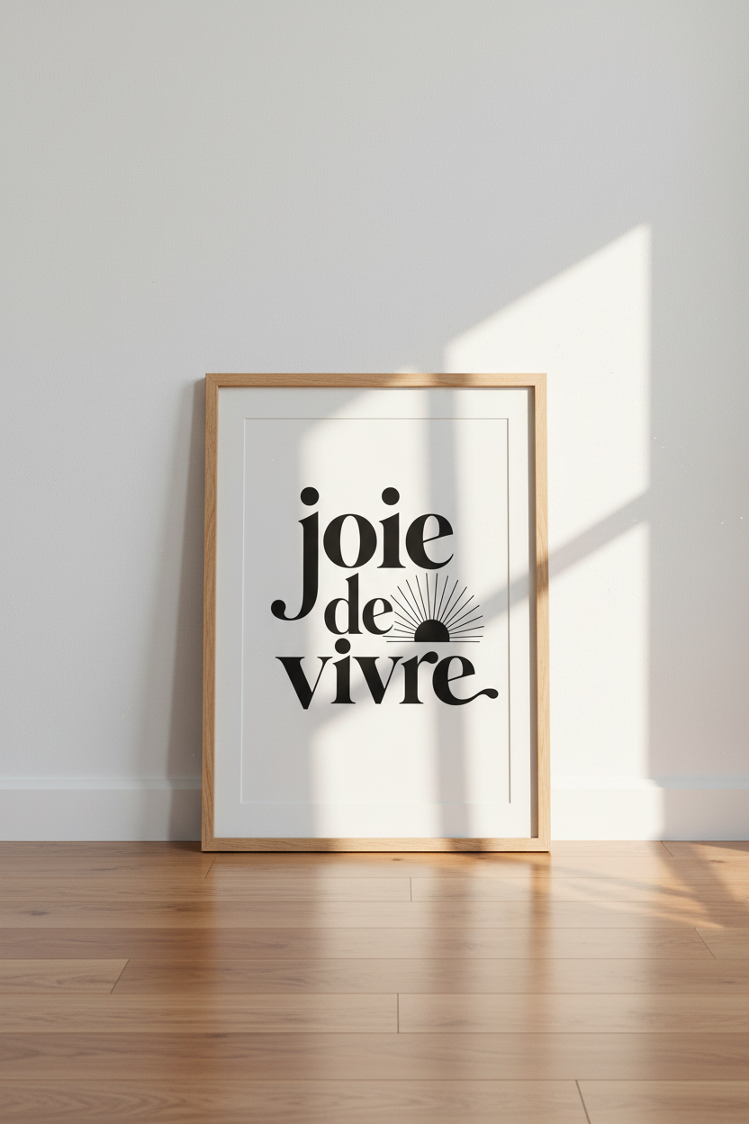 Joie de Vivre Wall Art Print | French Quote Decor | Minimalist Typography Poster