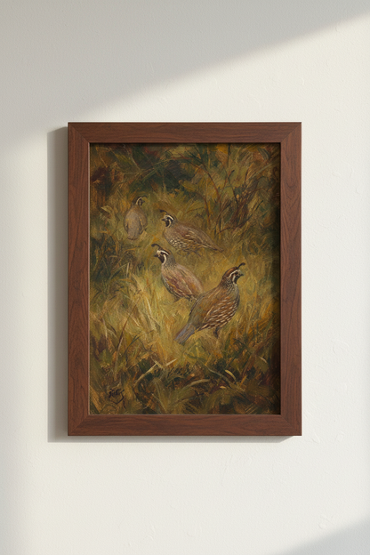 Wildlife Wall Art | Earthy Tones Impressionist, Living Room Decor