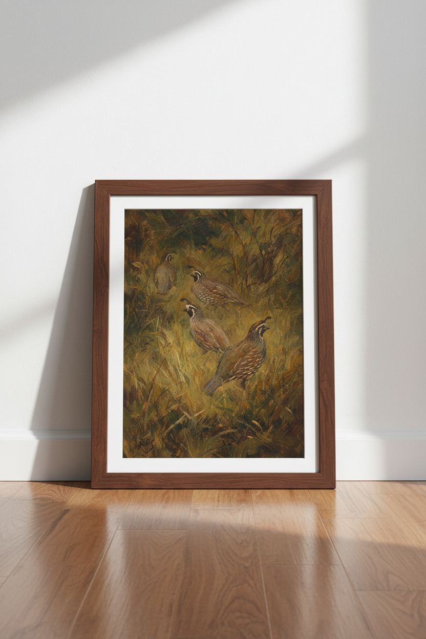 Wildlife Wall Art | Earthy Tones Impressionist, Living Room Decor