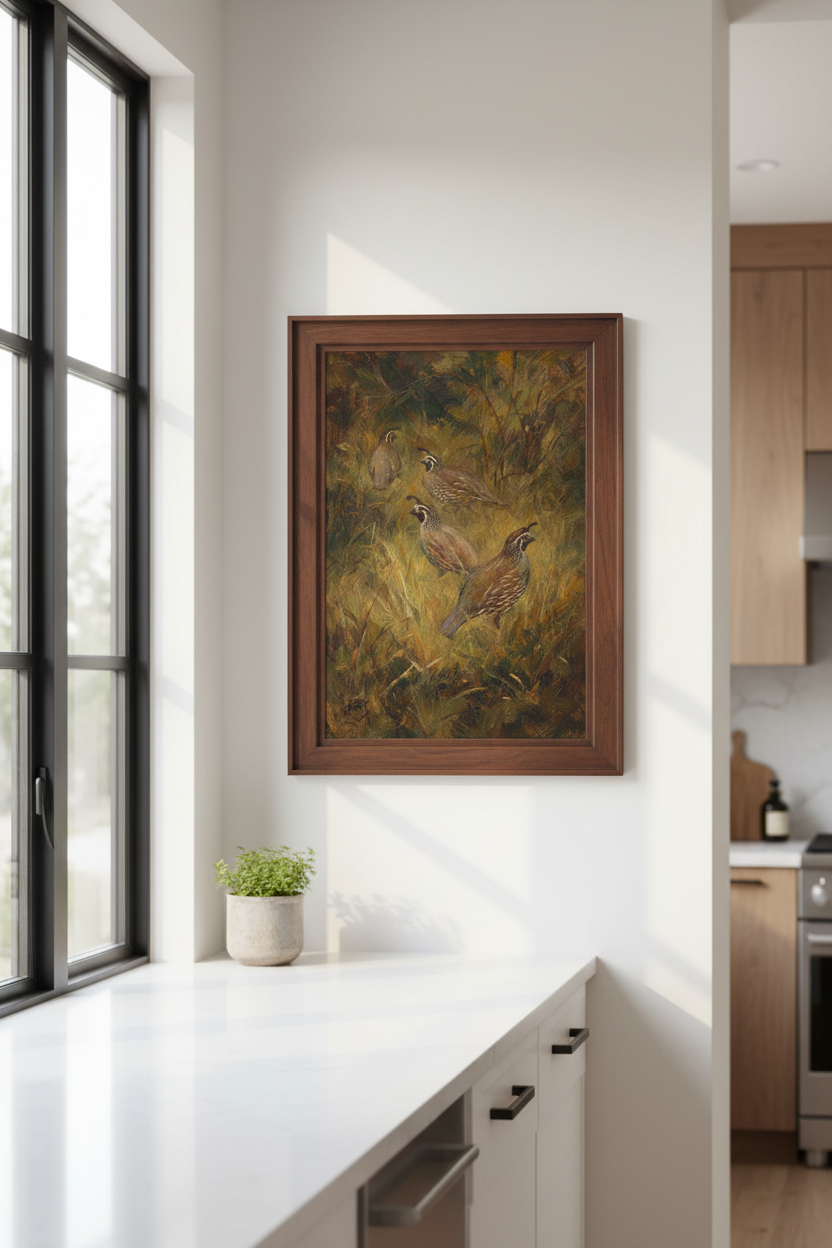 Wildlife Wall Art | Earthy Tones Impressionist, Living Room Decor