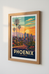 Phoenix Arizona Skyline Art | Retro Desert Sunset Poster, Southwest Living Room Decor