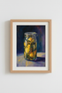 Lemon Oil Painting Print | Citrus Kitchen Wall Art | Moody Impressionist Poster