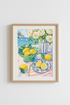 Coastal Amalfi Wall Art Print | Italian Lemon Poster, Mediterranean Kitchen Decor