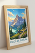 Picos de Europa Spain Travel Poster | Mountain Nature Wall Art | Vintage Aesthetic Print