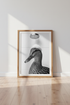 Duck in the Shower Print | BW Funny Animal Wall Art | Modern Bathroom Decor