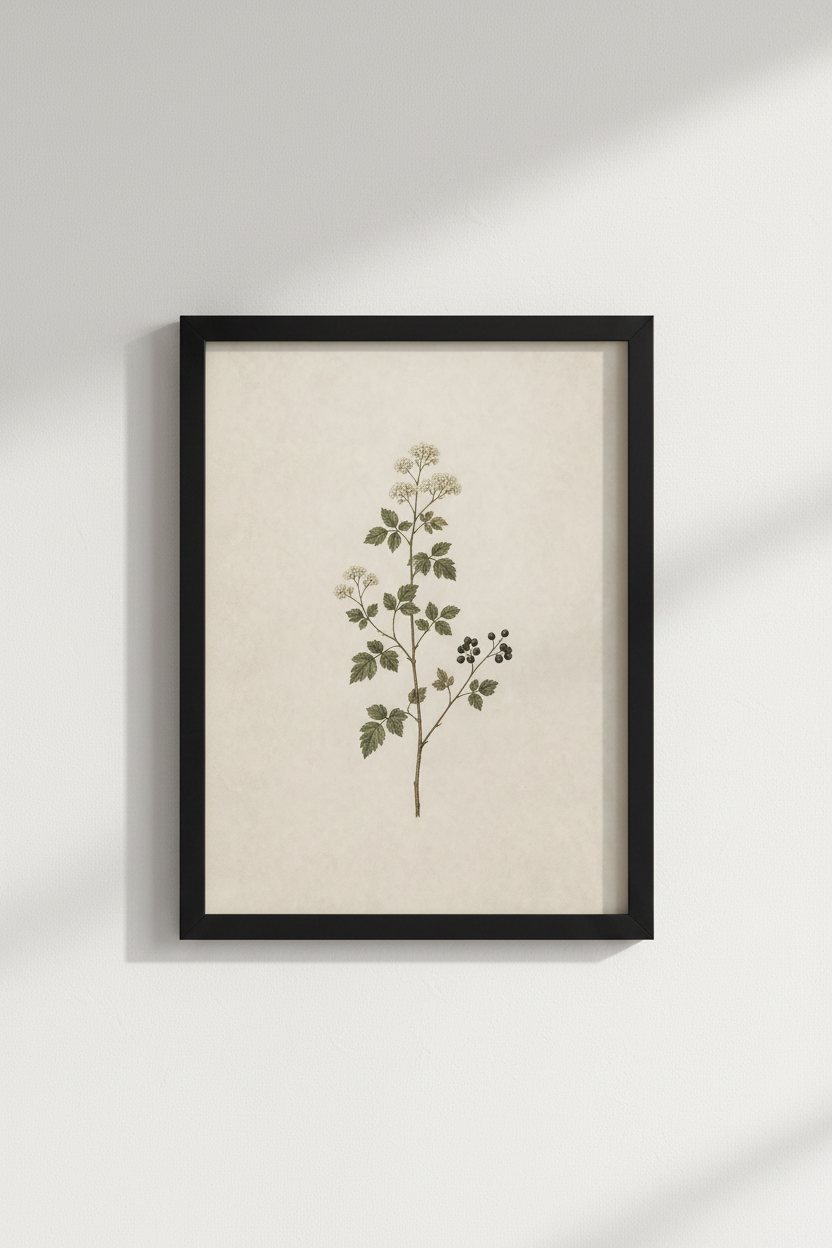 Vintage Botanical Berry Print | Earthy Cottagecore Decor, Kitchen Wall Art Poster