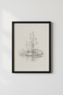 Minimalist Tree Sketch | Nature Pencil Drawing, Zen Bedroom Wall Art Poster