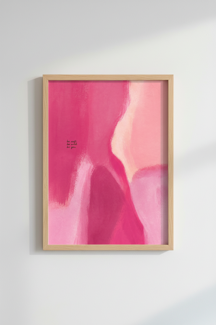 Pink Abstract Quote Art | Modern Feminist Poster, Bedroom or Office Decor