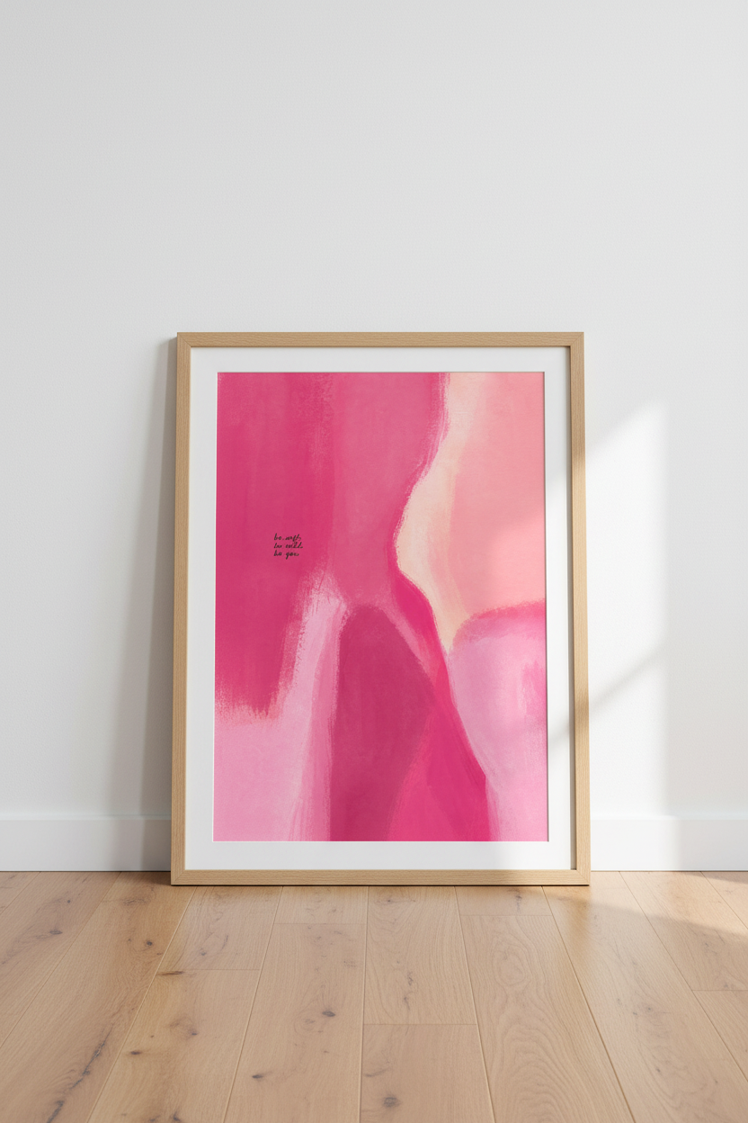 Pink Abstract Quote Art | Modern Feminist Poster, Bedroom or Office Decor