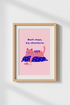 Pink Cat Nursery Wall Art | Cute Kids Room Decor | Modern Animal Poster