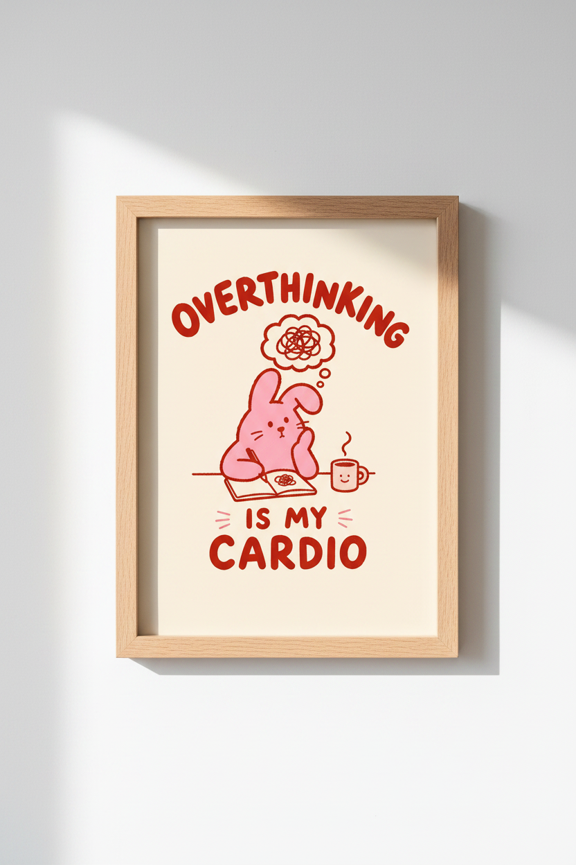 Funny wall art Bunny Wall Art Print | Living Room Decor | Cozy Poster