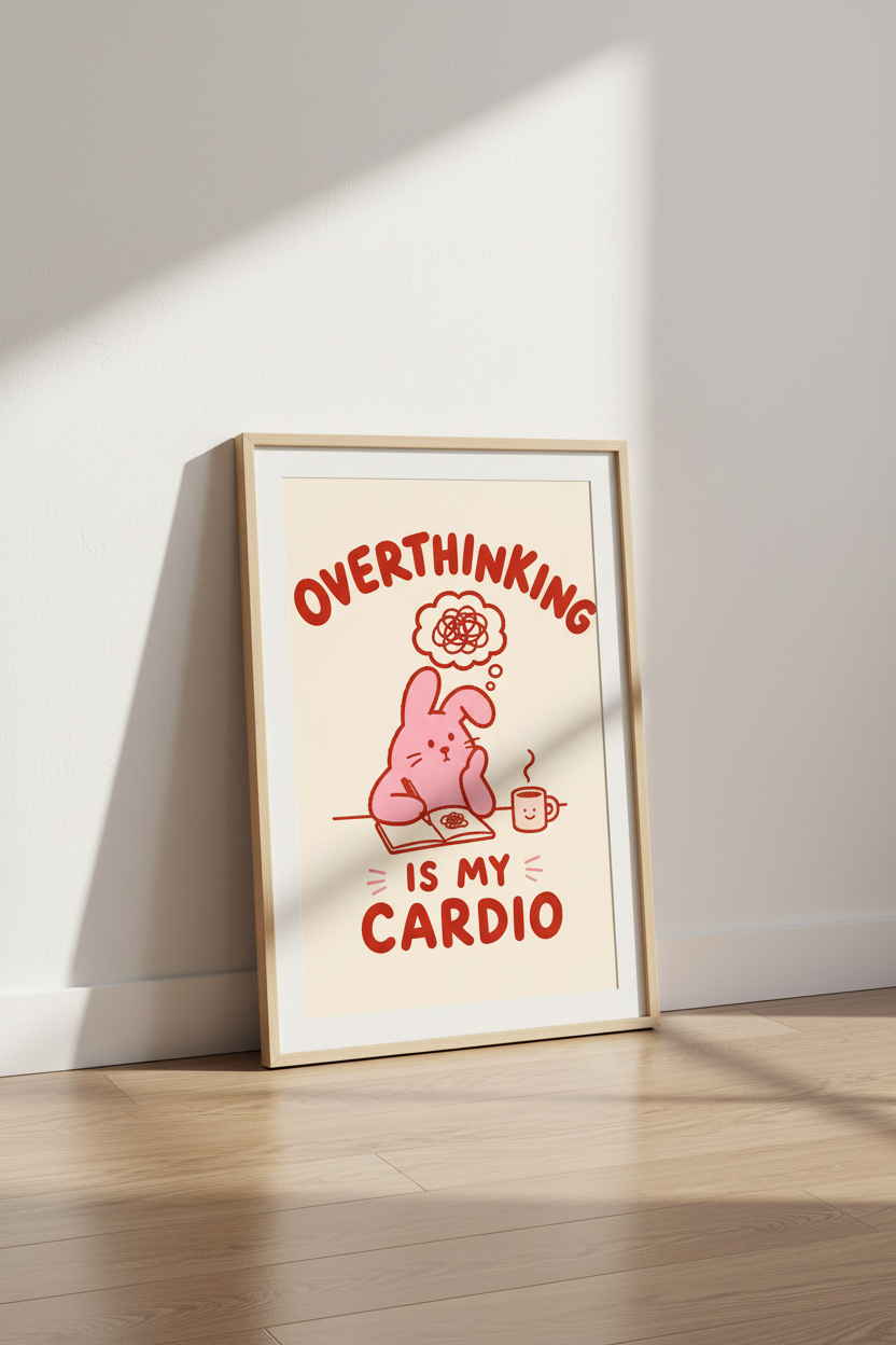 Funny wall art Bunny Wall Art Print | Living Room Decor | Cozy Poster