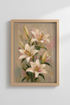 Floral Oil Painting Print | Lily Flower Wall Art | Vintage Impressionist Poster