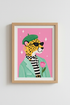 Eclectic Cheetah Wall Art Print | Funky Pink Maximalist Decor | Trendy Fashion Poster