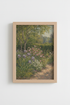 Floral Garden Print | Impressionist Landscape, Pastel Green | Living Room Decor