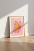 Modern Pink Seashell Wall Art Print | Coastal Bathroom Decor | Colorful Aesthetic Poster