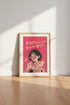 Retro Anime Girl Wall Art | Pink Japanese Manga Print | Y2K Aesthetic Poster