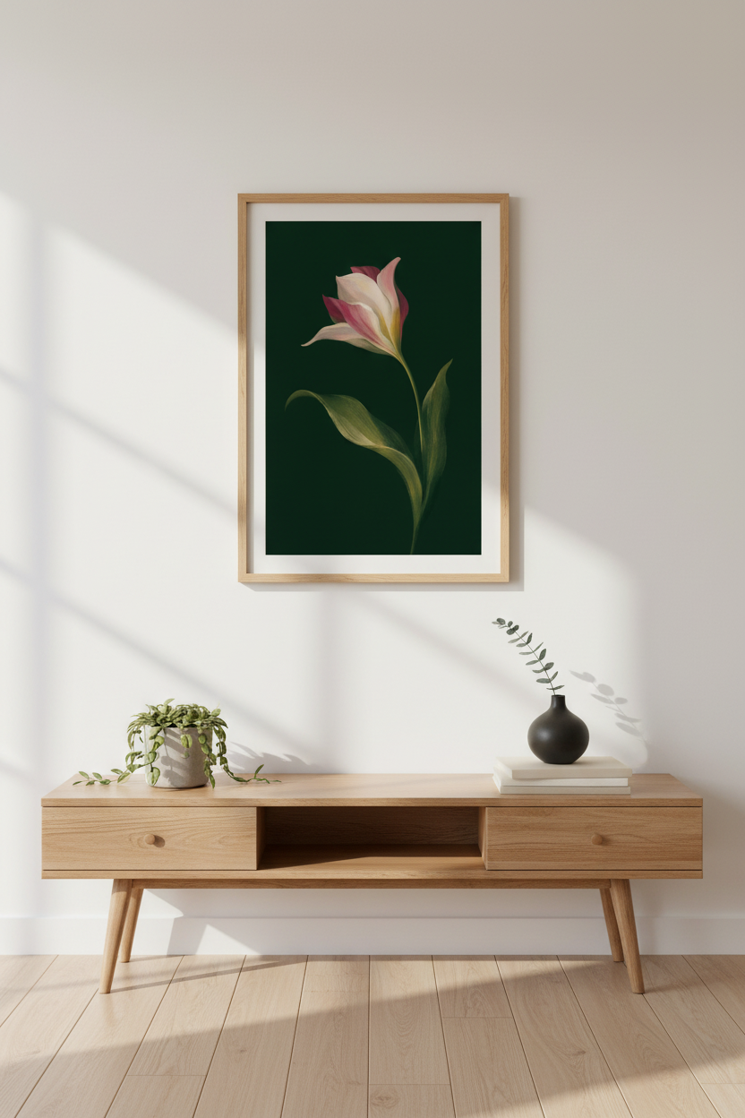 Botanical Print | Deep Green, Elegant Wall Decor for Living Room
