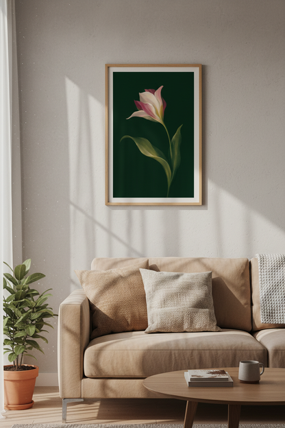 Botanical Print | Deep Green, Elegant Wall Decor for Living Room