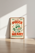 Raccoon Pizza Wall Art | Retro Trash Panda Love Poster, Fun Kitchen Decor