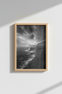 Dark Moody Landscape Print | Black and White Coastal Wall Art, Office Decor Poster