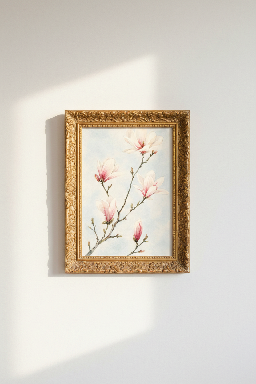 Magnolia Print | Watercolor Florals, Living Room Decor | Soft Aesthetic Poster