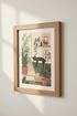 Black Cat in Bathtub Art | Boho Botanical Print, Bathroom Decor Poster