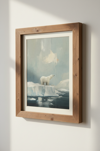 Polar Bear Oil Painting | Arctic Wildlife Art, Nursery &amp; Living Room Decor