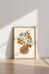 Orange Fruit Still Life Art Print | Kitchen Decor | Boho Botanical Poster